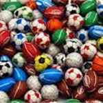 CHOCOLATE FOOTBALLS & SPORTS BALLS MIX (ALL V)