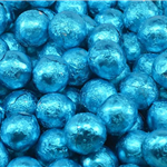 blue colour foil wrapped chocolate balls