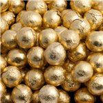 gold colour foil wrapped chocolate balls