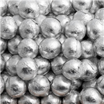 silver colour foil wrapped chocolate balls