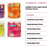 CHEWS YUMMYS FRUIT STICKS choice of flavours