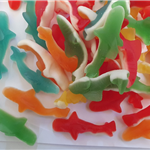gummy multicoloured sharks