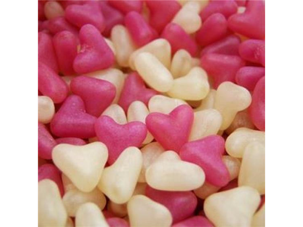 pink & white jelly bean lovehearts (V)