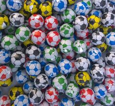 multi-coloured footballs (wrapped)