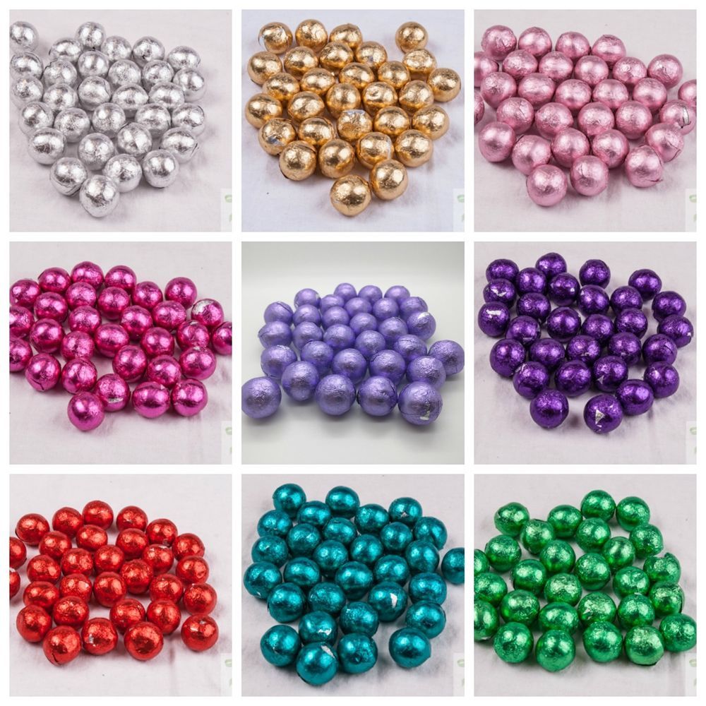 assorted colours foil wrapped chocolate balls